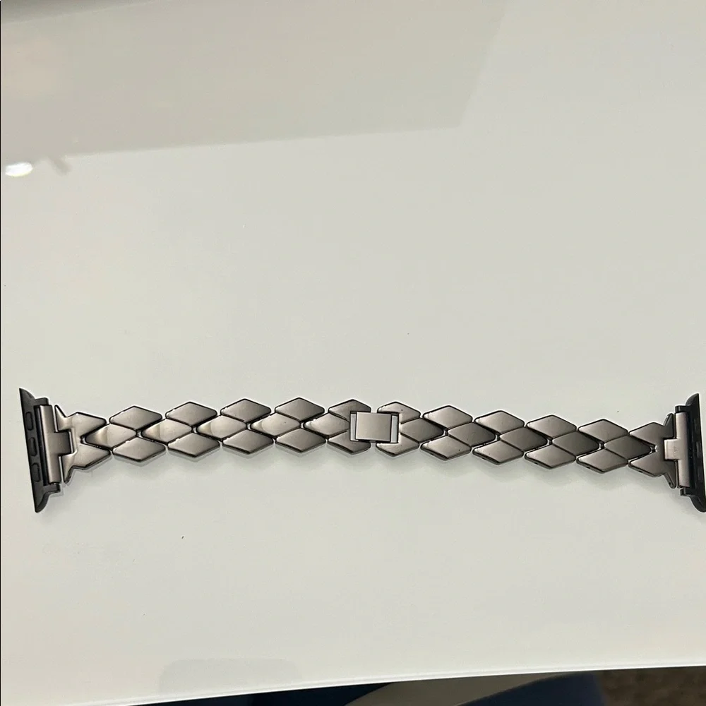 Men's Black Metal Watch Band, size 44 mm